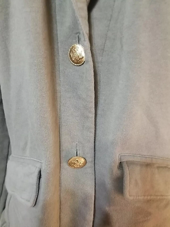 Chaqueta Blazer Ralph Lauren De Colección Para Mujer Talla S M Suave Verde Cresta Bolsillo  Foto 3 de 4