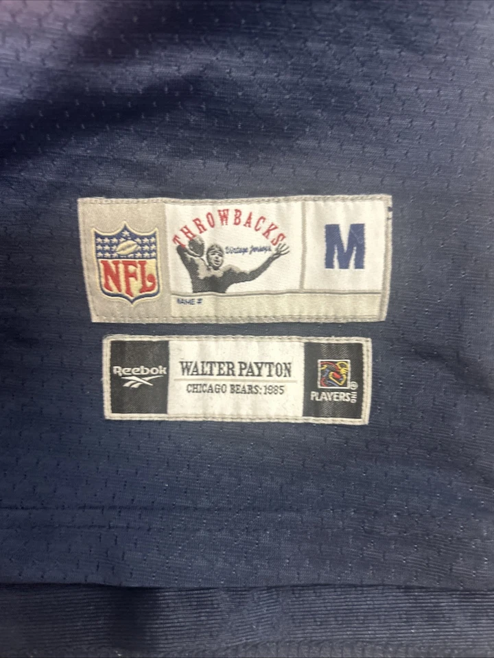 Camiseta Walter Payton #34 Chicago Bears NFL Reebok Azul Retroceso Talla Juvenil M Foto 4 de 4