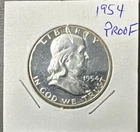1954 Proof Franklin Half Dollar 50c 90% Silver Coin