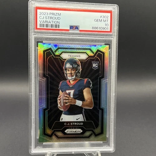 2023 Panini Prizm Rookie Variation Silver Prizm #302 C.J. Stroud Texans PSA 10