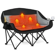 Heated Double Camping Chair - Heated Loveseat Chair for 2 Person Heavy Duty O...