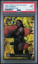2025 TOPPS CHROME WWE X CACTUS JACK 54 JAIDA PARKER GOLD REFRACTOR PSA 9