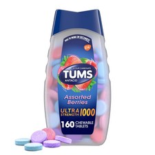 TUMS Ultra Strength Chewable Antacid 160 Count Pack of 1 , Asst Berries