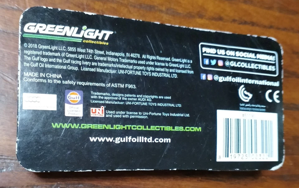 AUDI R8 GULF Racing Series - Greenlight 1:64 NO HOT WHEELS - Immagine 3 di 3