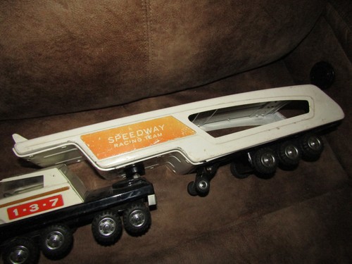 VINTAGE BLECH AUTO TRANSPORT SEMI TRUCK JAPAN SPEEDWAY RACING TEAM - Bild 4 von 9