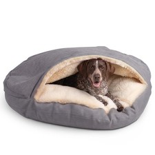 Snoozer Cozy Cave Dog Bed, Round Covered Dog Bed, Heather Gray XL