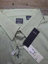 ARROW NEW/ TAG-SLIM FIT GREEN STRIPE MENS DRESS SHIRT -SIZE XXL -LONG SLEEVE