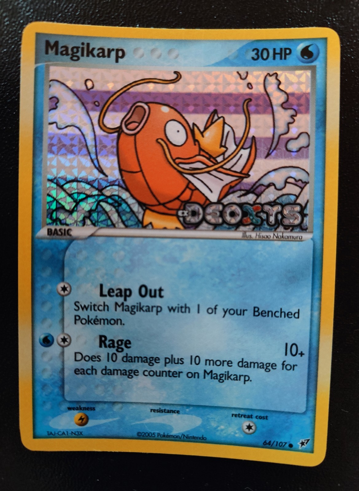 2005-Vintage Pokémon Magikarp-64/107-ex Deoxys-Reverse Holo-Stamped-M/NM 