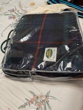 Vintage John Atkinson Tartan Plaid Throw Blanket 100 Pure Wool Made UK 52x57