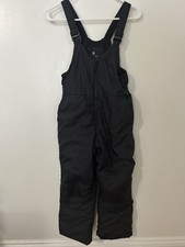 All In Motion Kids Unisex Black Adjustable Snow Bib Overalls, Size Medium