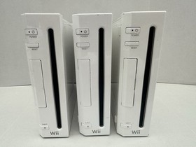 Lot of 3 Tested Working Nintendo Wii Game Consoles RVL-001 & Accessories