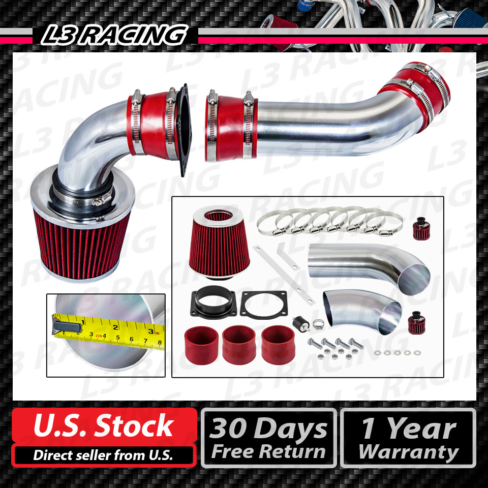 RED COLD AIR INTAKE KIT + AIR FILTER FOR FORD 97-00 Explorer 4.0L SOHC V6