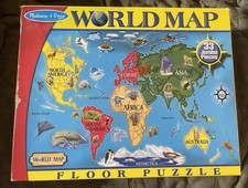 Melissa And Doug World Map Jumbo Floor Puzzle 33pc