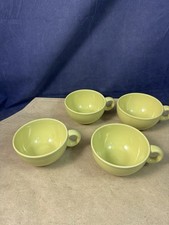 Set of 4 Russell Wright Iroquois China Lime Green Cups MCM