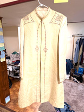 Custom Mens Silk Sherwani Jacket Groom Wedding Indian Pakistani Hand Embroidered