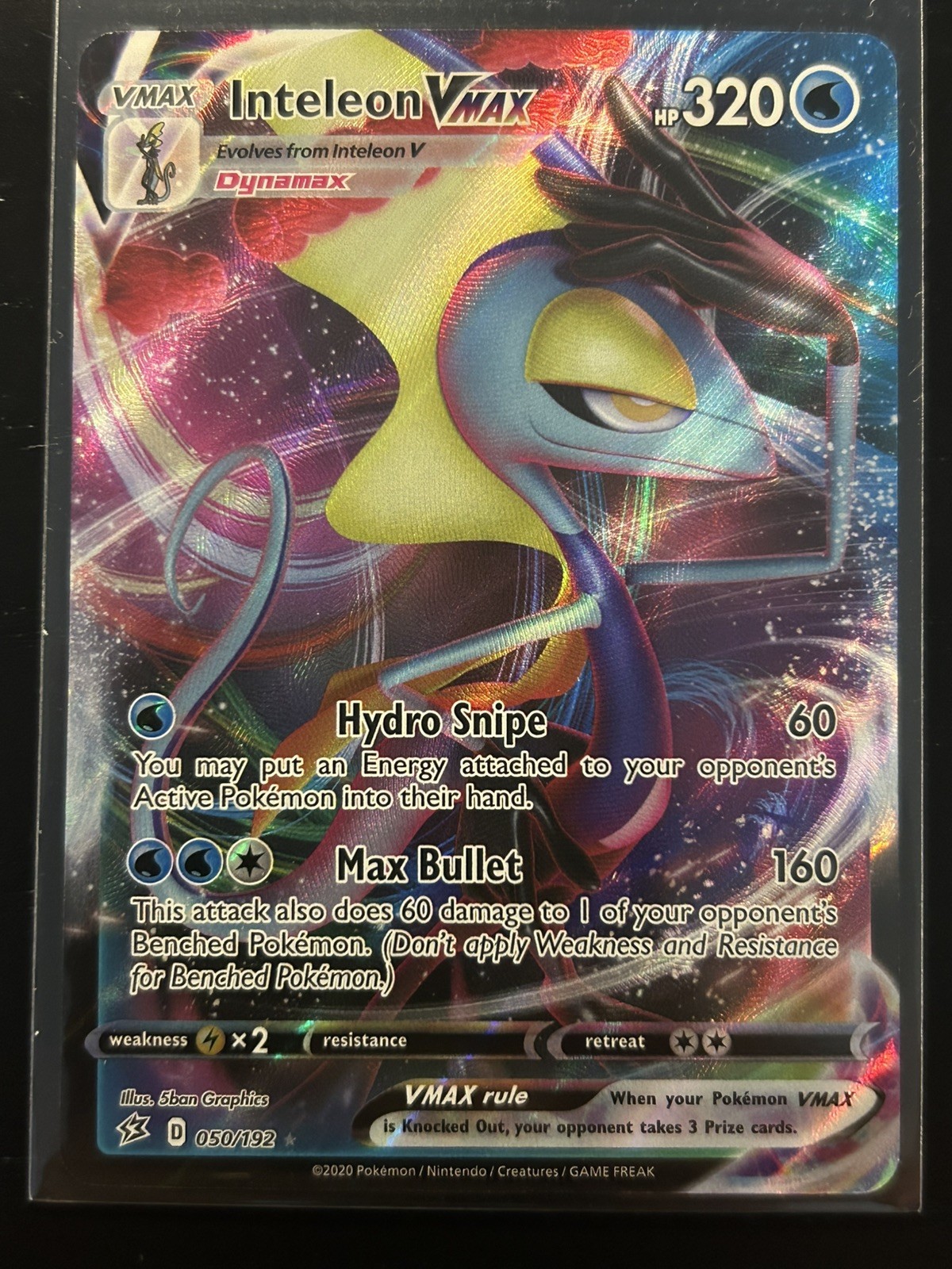 Inteleon VMAX 050/192 Swsh02: Rebel Clash Holo Near Mint NM Pokemon