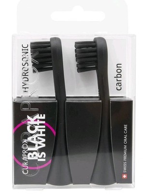 Curaprox Hydrosonic Bürstenköpfe   Black is White Carbon Duo   2er Pack   NEU