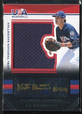 2017 KJ Harrison Panini USA Baseball Stars & Stripes Patch Auto /64 #10