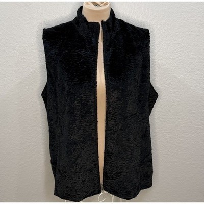 E&P Pro Womens Black Performance Soft Textured Fall Layering Zip Golf Vest Sz XL