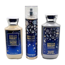 Bath & Body Works Dream Bright Fragrance Mist & Body Lotion 8oz Shower Gel 10oz