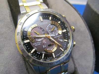 CITIZEN ECO DRIVE Sapphire/ radio atomic /sync alarm/ A-T WATCH MENS CB5894-50E