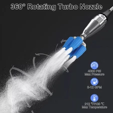 360 Rotating Pressure Washer Four Turbo Nozzle 1/4" Quick Connector 2.5 Orifice