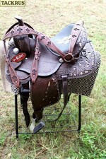 Horse Western Barrel Show Pleasure LEATHER SADDLE Bridle 50275