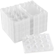 100 Pack 12 Grids Quail Egg Cartons, Plastic Quail Eggs Holders, Small Trays Sta