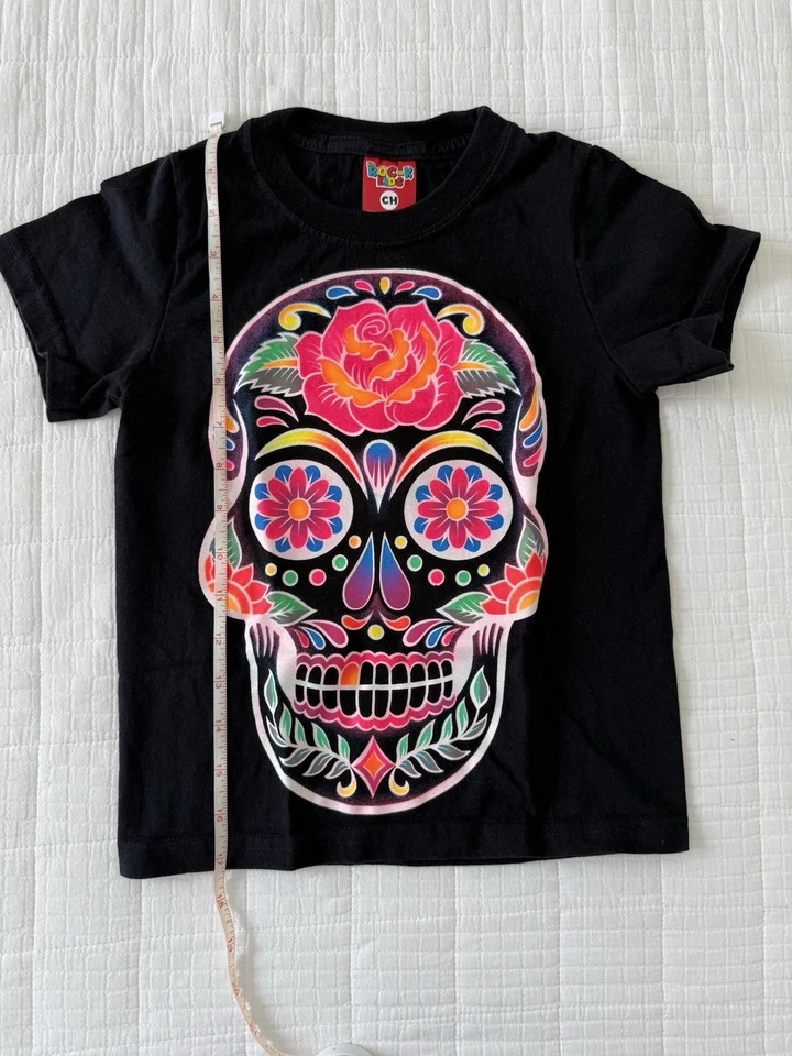 Kids Disney Coco Skull T-Shirt Size S Mexican Holiday Halloween Costume - Image 3 of 4