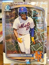 2025 Bowman Chrome Elian Pena #BCP-155 1st Bowman Mega Box Laser Refractor Mets