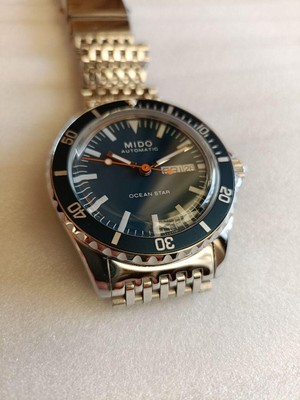 MIDO Ocean Star Tribute Herren Automatik Rund Blau Analog mit Box