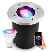 Juavi Einbau Bodenstrahler IP67 Schwenkbar Rund Mit Wifi Rgb Led GU10 5W Dimmbar