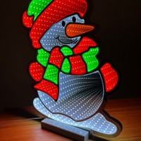 Schneemann Infinity Led 40 Cm HolzstäNder Weihnachtsdeko Dekofigur Lichtfigur
