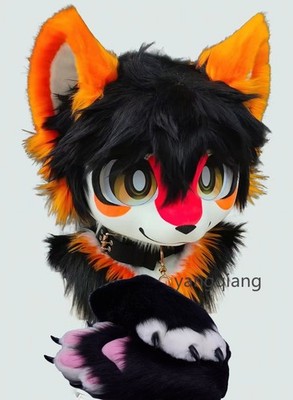 Fursuit Long Fur Husky Fox Mascot Head Party Halloween Fur Cosplay-Promotion