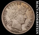 1901 Silver Barber Dime - Scarce  Fine  Better Date  No Reserve  #M7793