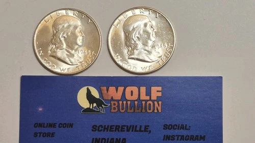 GEM BU 1948 P & D Franklin Half Dollar Lot