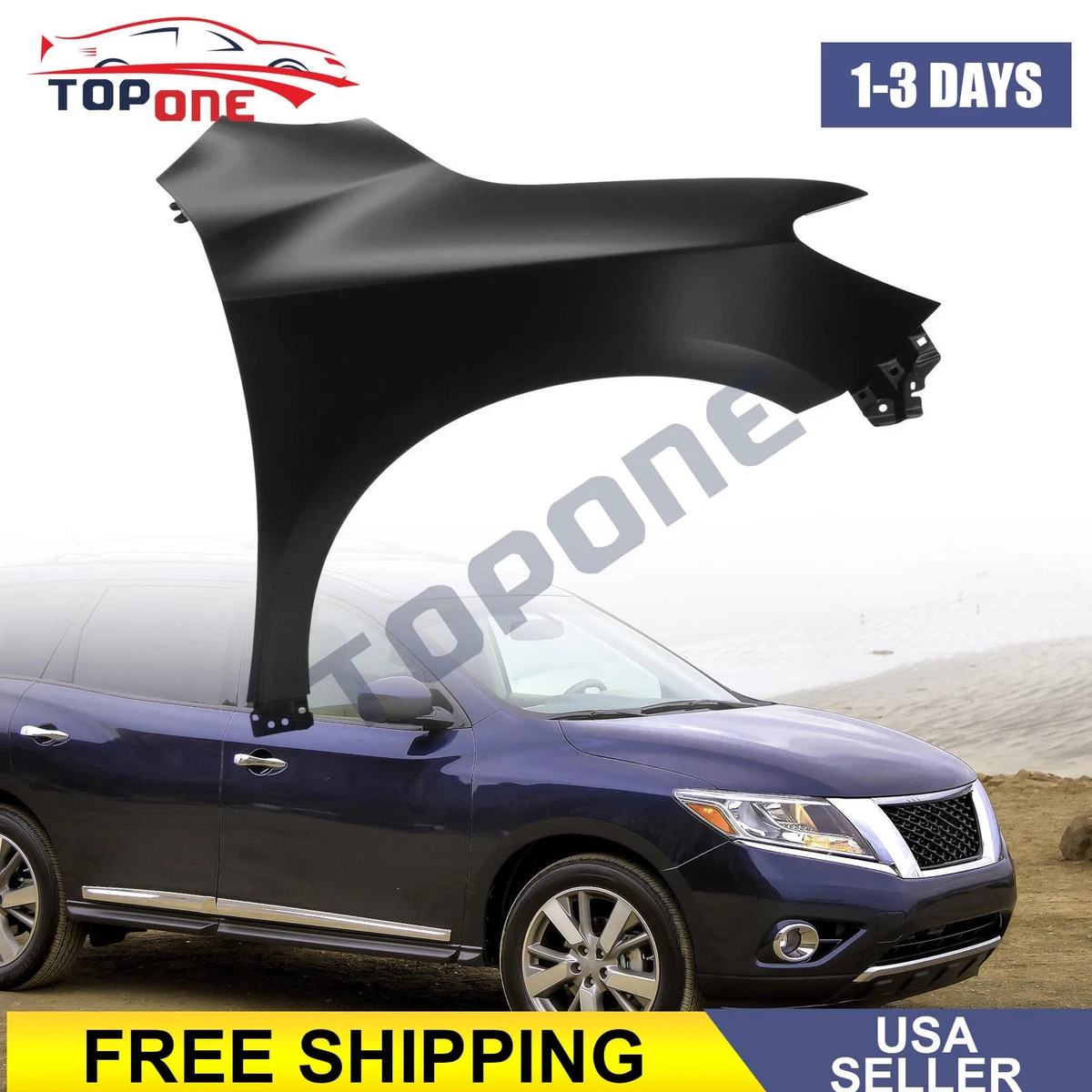 Evan-Fischer CAPA Certified Front Passenger Side Fender For Nissan Pathfinder 2013-2020