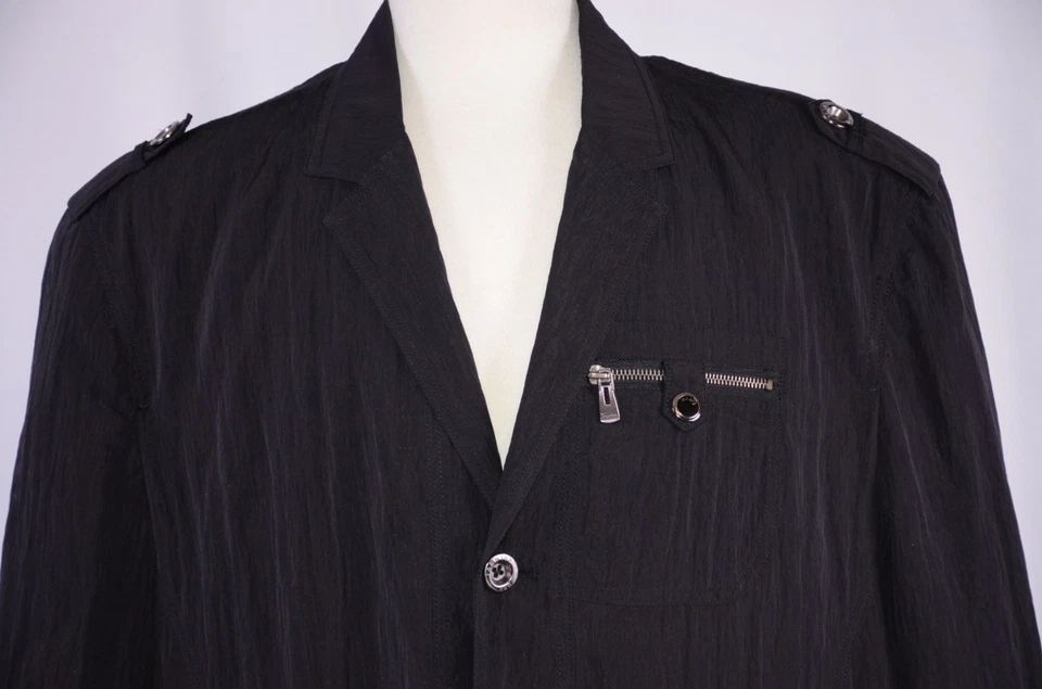 Chaqueta Blu Martini Para Hombre Talla 48 Larga Negra Abotonada Informal Hipster Genial Fiesta Foto 3 de 4