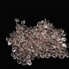 100 Pc Natural Rose Quartz 7x5mm Oval Faceted Cut Calibrated Size Loose Gemstone