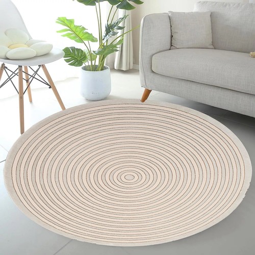 Circular Circle Round Rugs Circles Non Slip Machine Washable Floor Large Mat Rug - Picture 5 of 39