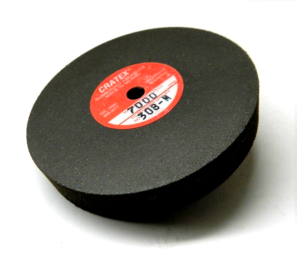 CRATEX 308M 3"D /2"Thk /4" Arbor Large Medium Rubberized Abrasive Wheel