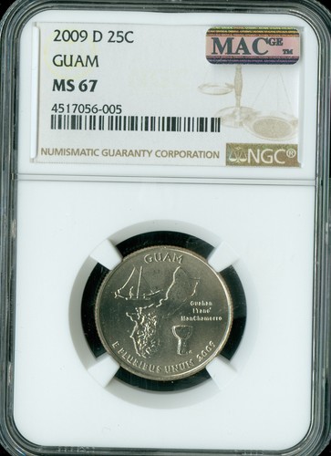 2009 D GUAM QUARTER NGC MS67 PQ RARE BUSINESS STRIKE MAC SPOTLESS . - Picture 5 of 8