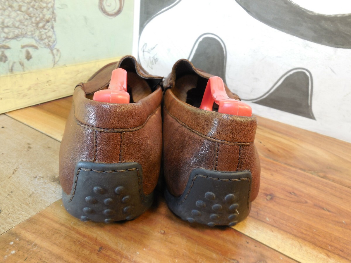 Born driving mocs men\'s size 10 chocolate brown leather EUC Born Brown Leather Driving Mocs Men main image 2
