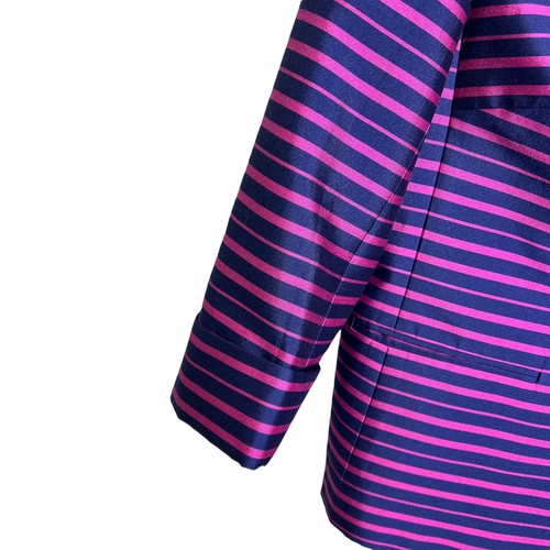 Talbots Women's Blazer Purple Pink Silk 3/4 Sleeve Preppy Striped 10 NWT $229 - Picture 6 of 13