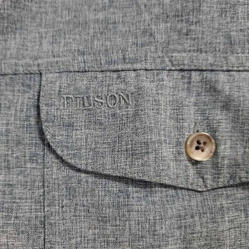 C.C. Filson Mens Hunting Shirt Gray Heathered Long Sleeve Buttons Pockets M (A1) - Picture 10 of 10