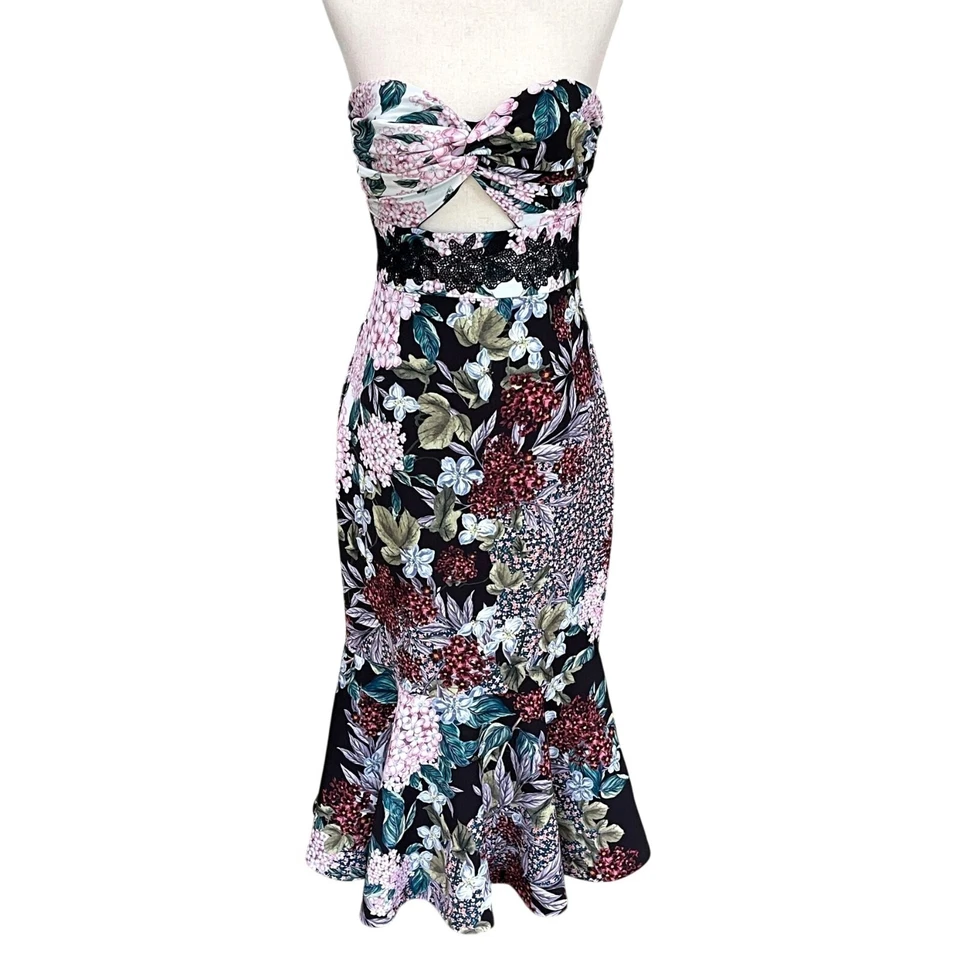 NWT Keepsake Label Lost Dreams Bodycon Midi Strapless Flounce Hem Dress XS Small - Image 4 of 4