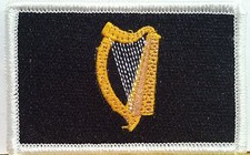 The Green Harp Flag IRISH Iron-On Patch Ireland Biker Emblem Tactical Military