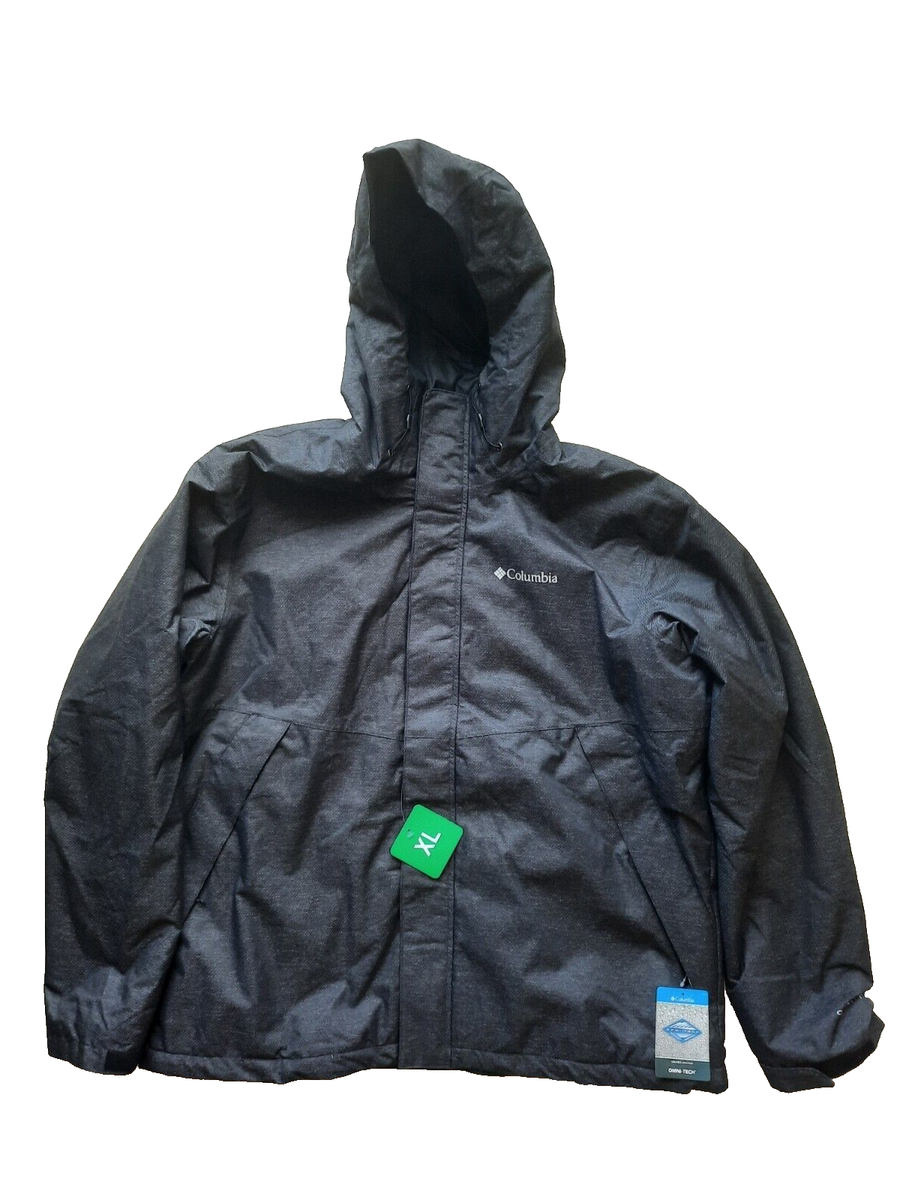 Columbia Men's Hooded Insulated Jacket Black/Denim Size XL Columbia Men's Hooded Insulated Jacket Black/Denim Size XL
