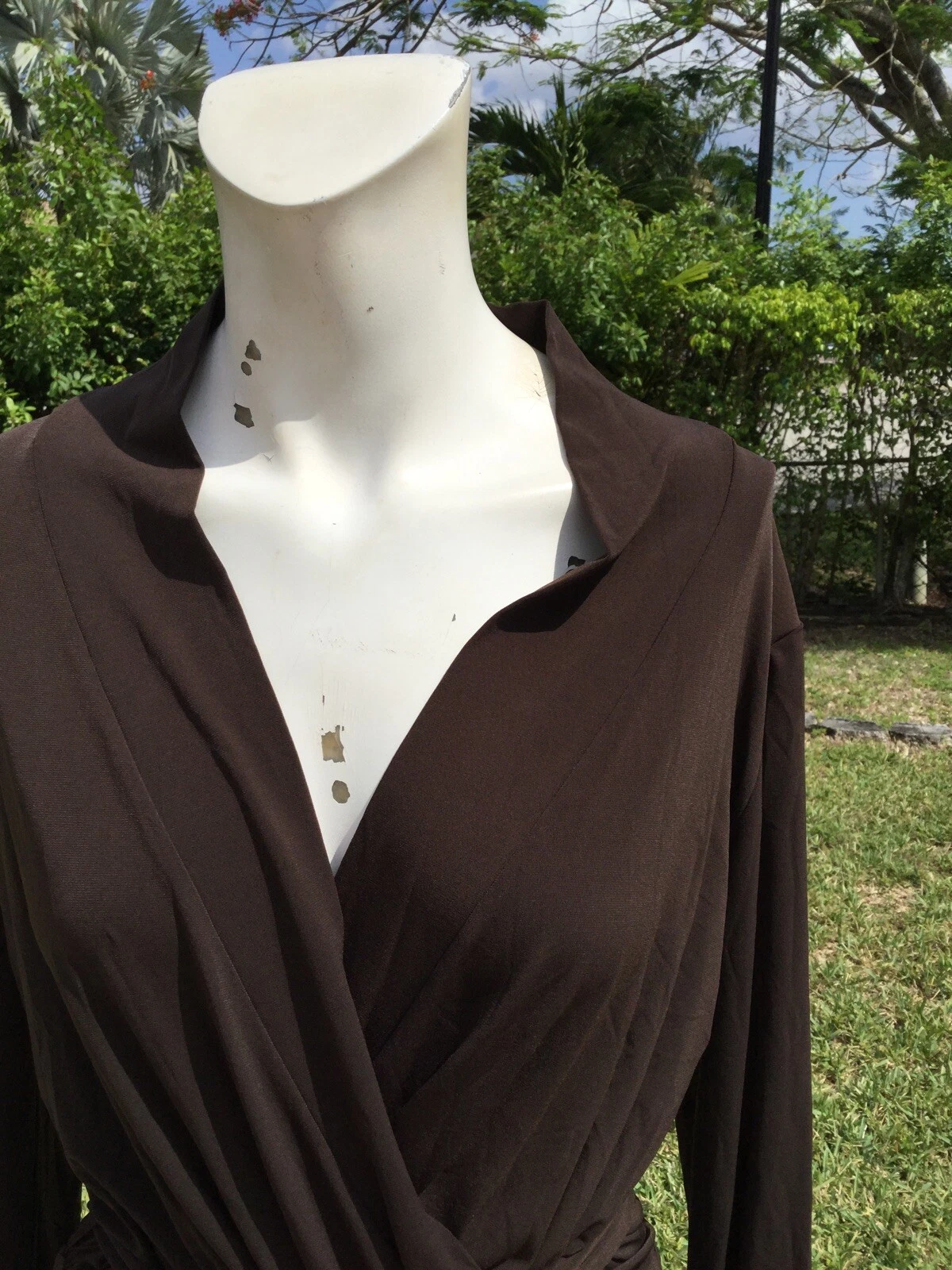 ABITO MICHAEL KORS MARRONE ELASTICIZZATO CON CINTURA MANICA LUNGA Tg L