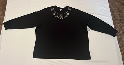 Women s 3x Black Christmas Holiday Sweatshirt NWT 
